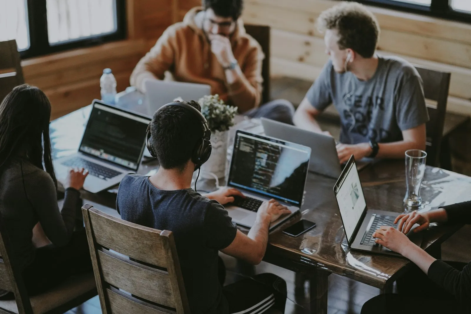 Team workshop around a table